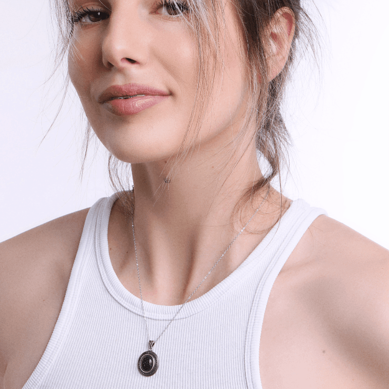 Collana "Pura" con Arenaria Blu, Magia della Notte Stellata