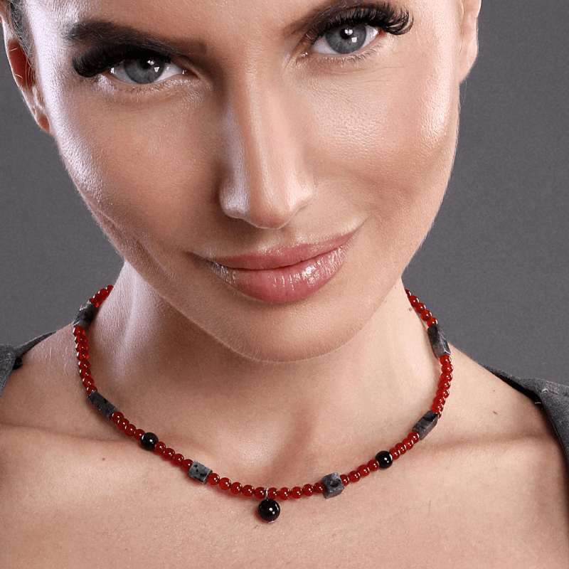 Collana in Agata Naturale e Pietra Glitterata “Universo Incantato”