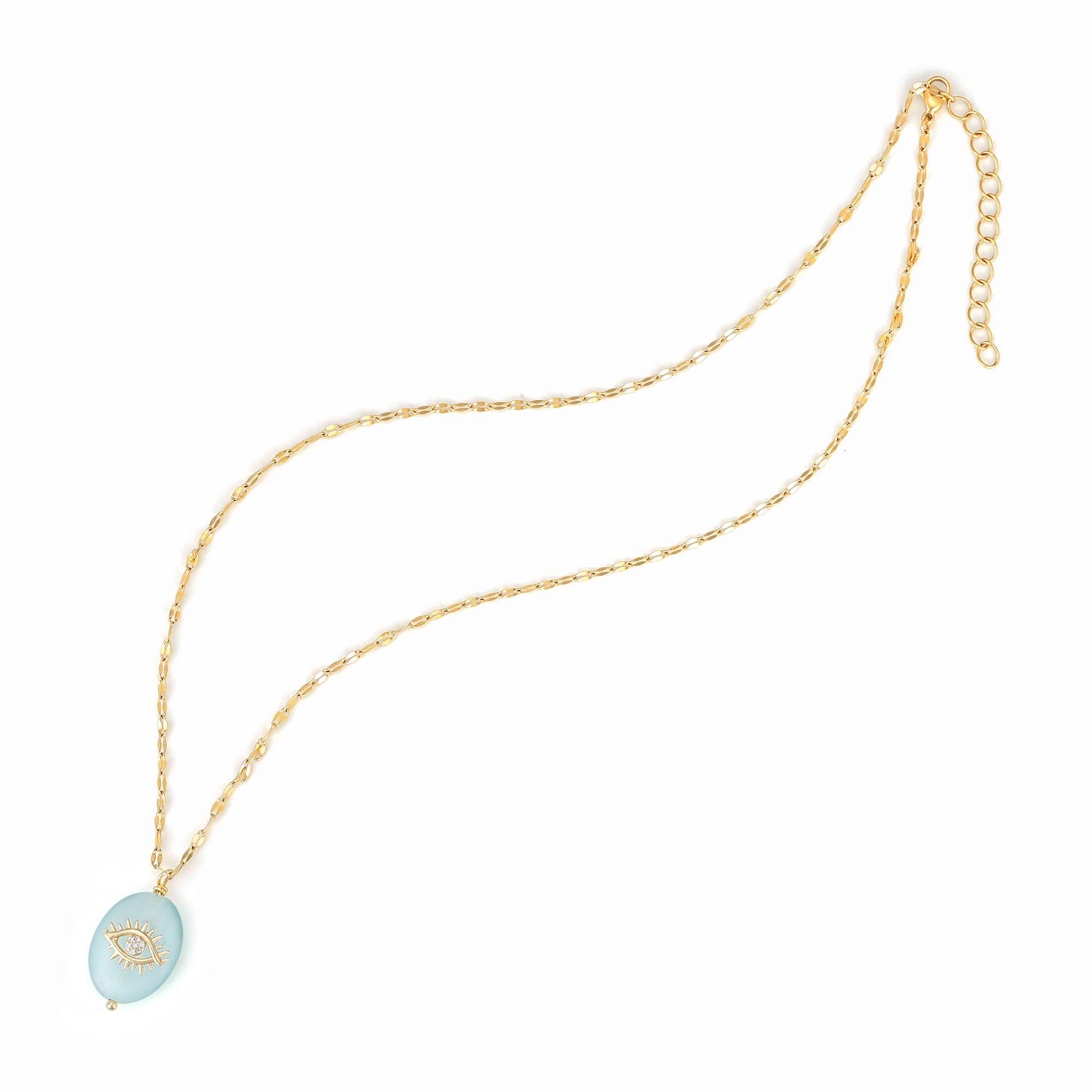 Collana con Talismano Protettivo “Scudo in Cianite Blu”