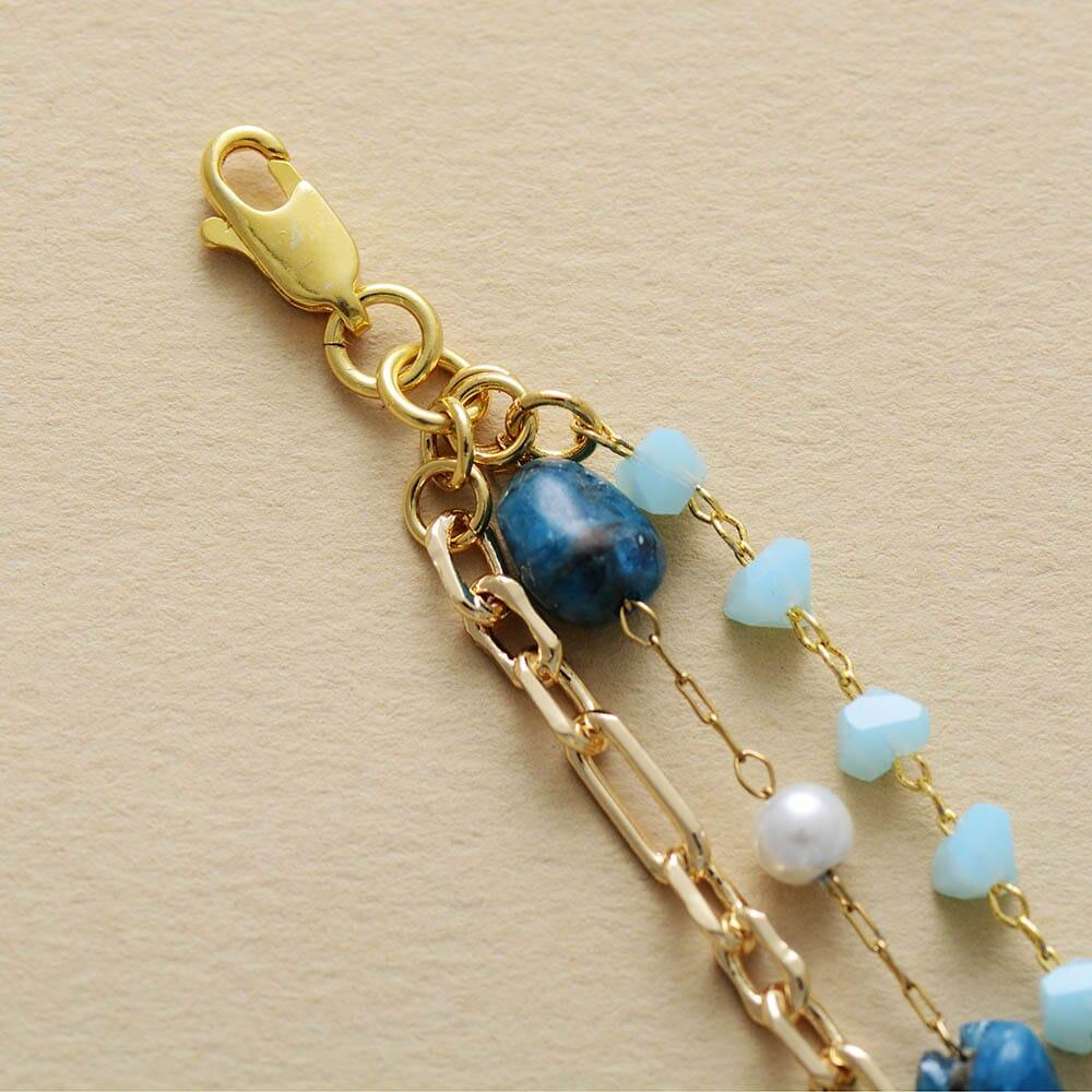 Bracciale in Oro con Apatite e Agata “Equilibrio Aureo”