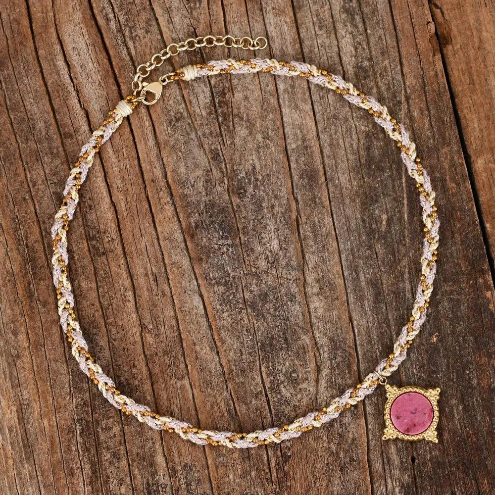 Collana in Rodocrosite "Risveglio Rosa"
