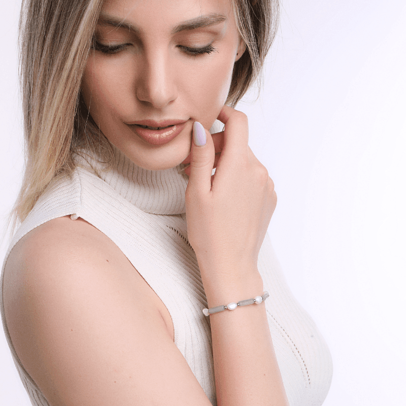 Bracciale "Fortuna Armoniosa" con Giada Verde e Perle d’Acqua Dolce