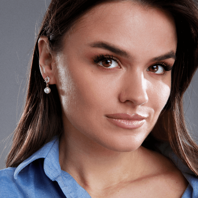 Orecchini Fiocco di Neve con Perle “Eleganza Glaciale”