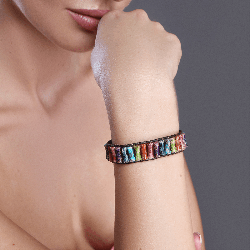 Bracciale "Equilibrio dei Chakra" in Diaspro