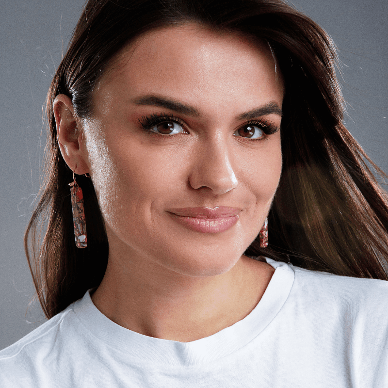 Orecchini "Emblema d'Amore" in Diaspro Rosso