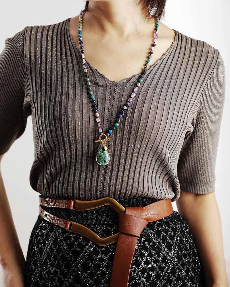 Collana in Diaspro e Ametista "Nutrimento Divino"