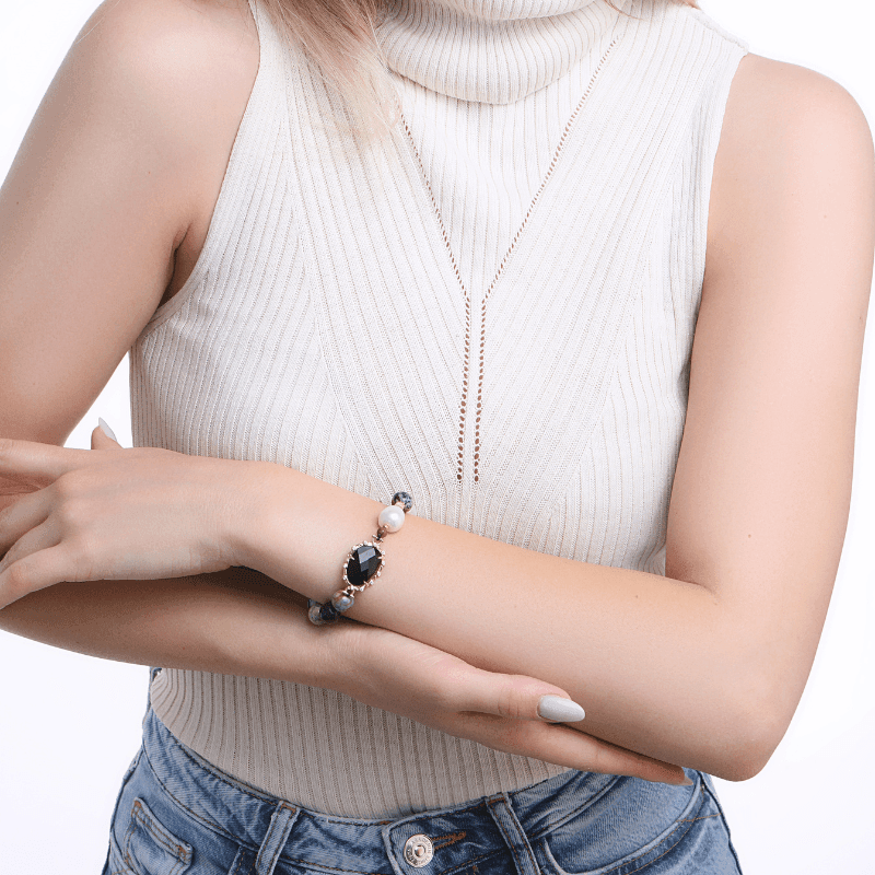 Bracciale "Nero d’Eleganza" in Onice Nera
