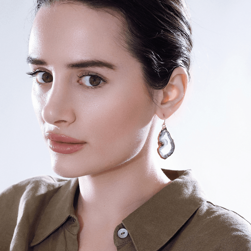 Orecchini "Radici Terrestri" in Agata Naturale