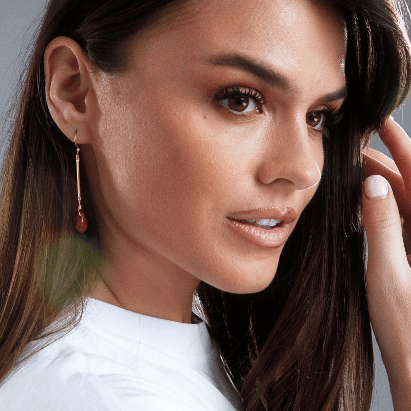 Orecchini Pendenti "Audacia Scarlatta" in Diaspro Rosso