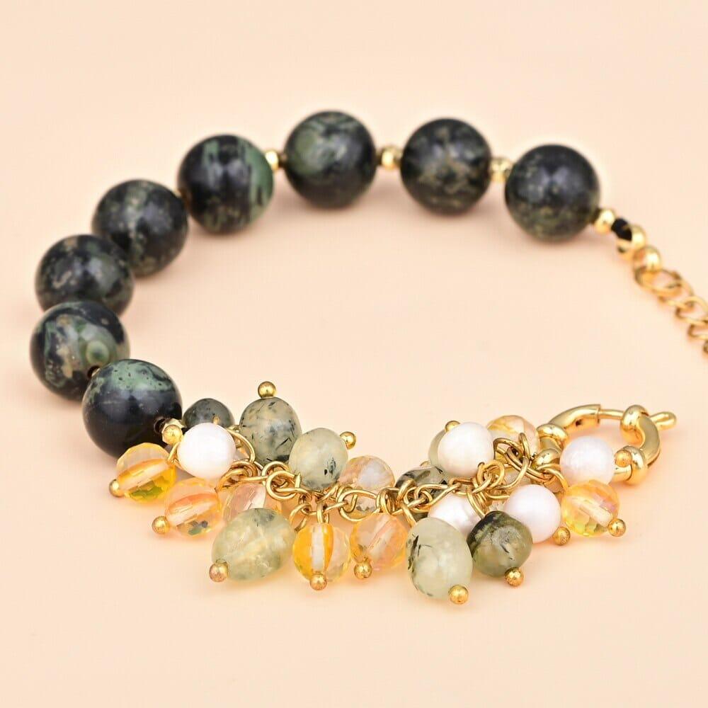 Bracciale "Scudo di Luce" in Ematite Dorata