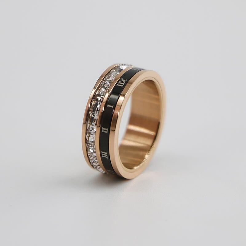 Anello “Eleganza Eterna” con Numeri Romani in Oro Rosa