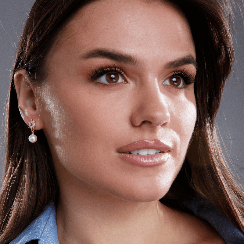 Orecchini Fiocco di Neve con Perle “Eleganza Glaciale”