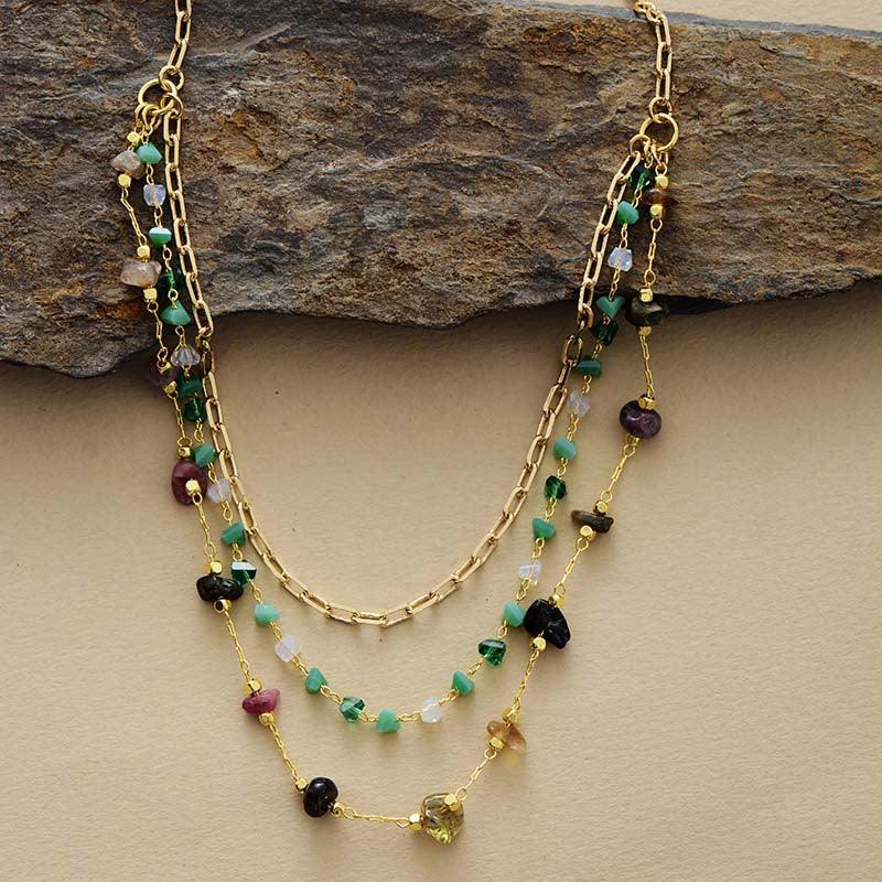 Collana Stratificata in Oro con Tormalina "Divina Ipnosi"