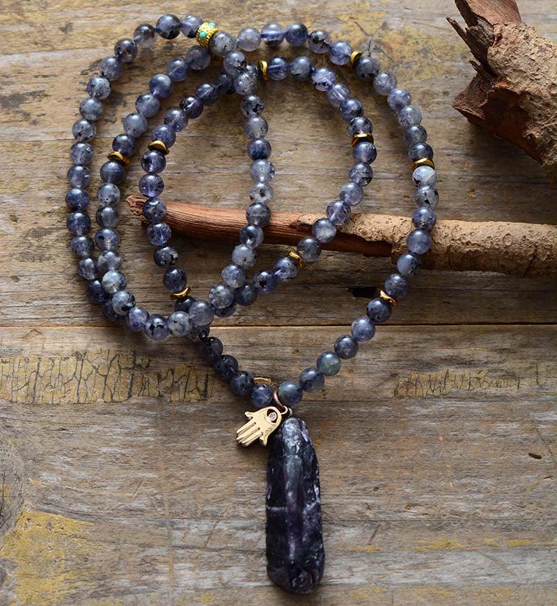 Collana Mala "Guida Intuitiva e Armonia" con Cordierite