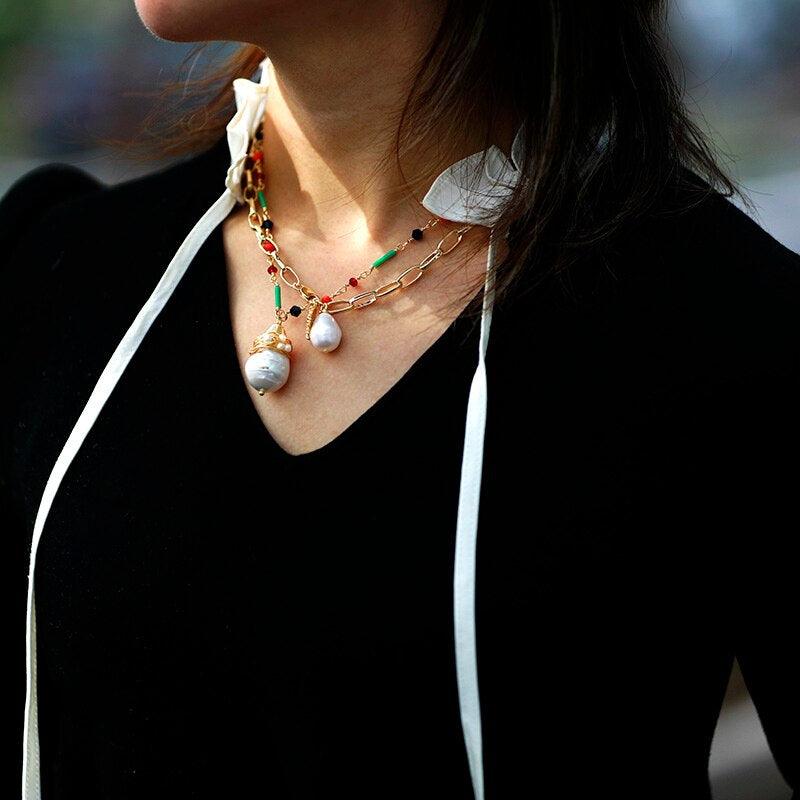 Collana "Difesa e Protezione" con Perla e Talismano