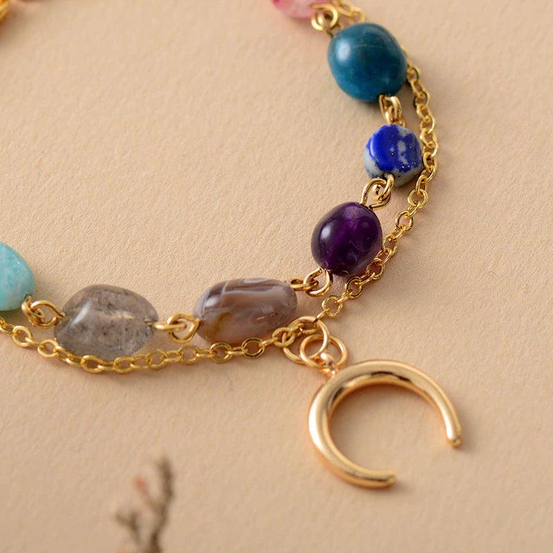 Bracciale "Arcobaleno Celeste" per l'Equilibrio dei 7 Chakra