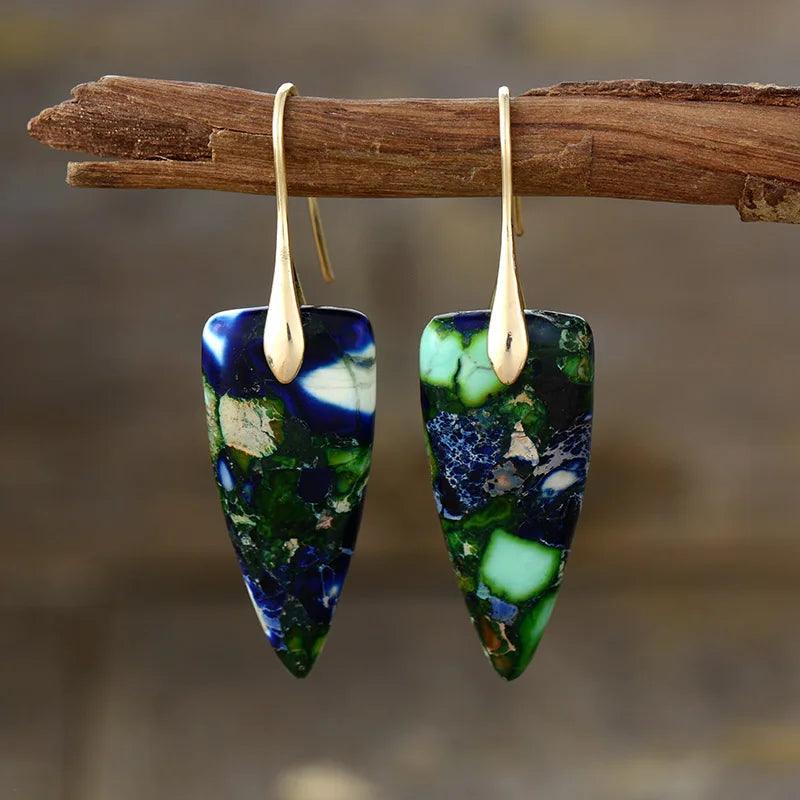 Orecchini a Cascata in Diaspro "Mistero Luminoso"