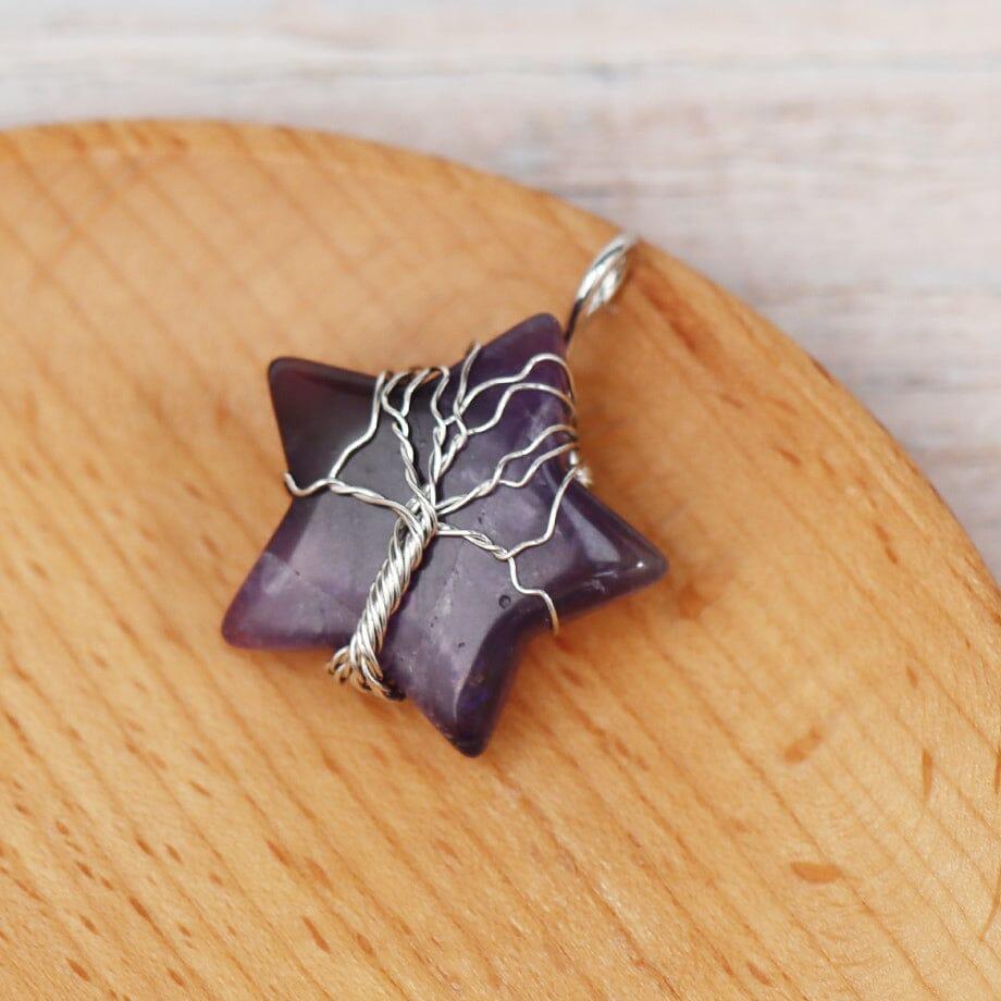 Ciondolo Albero della Vita in Pietra Naturale “Bagliore Cosmico”