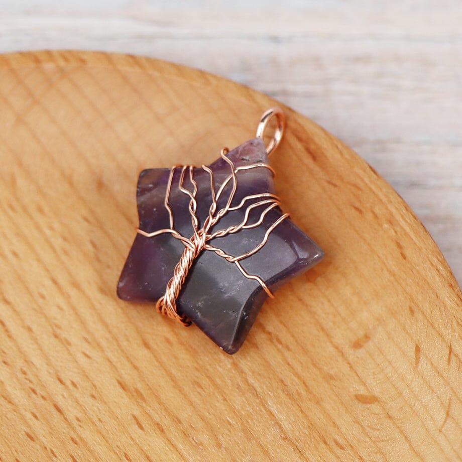 Ciondolo Albero della Vita in Pietra Naturale “Bagliore Cosmico”