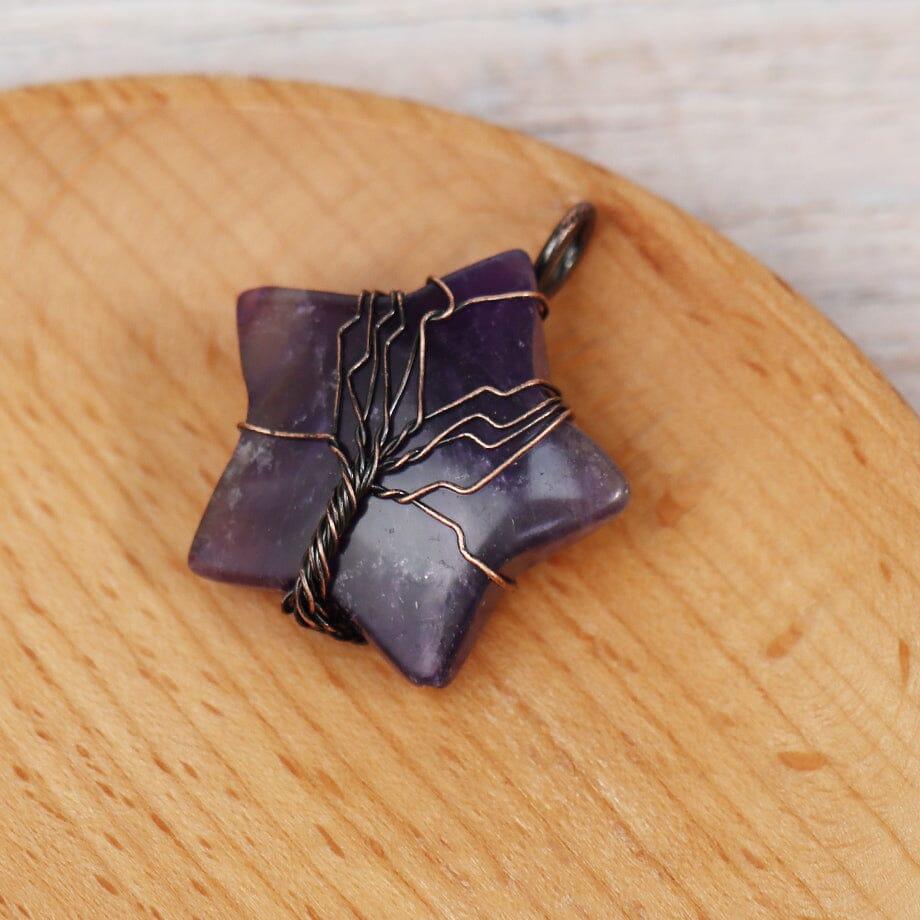 Ciondolo Albero della Vita in Pietra Naturale “Bagliore Cosmico”