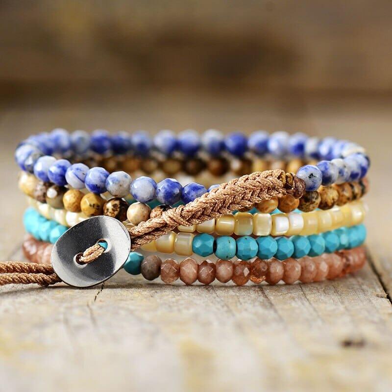 Bracciale "Essenza Divina" a Strati con Pietre Naturali