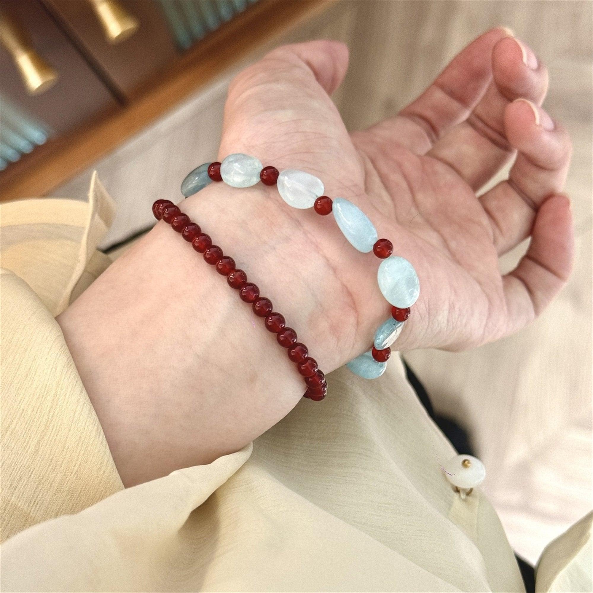 Set di gioielli in pietra naturale “Fiamma Serena”