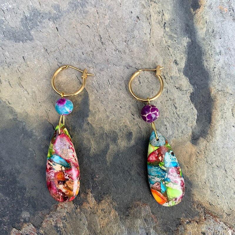 Orecchini "Sogno Oceano" in Diaspro