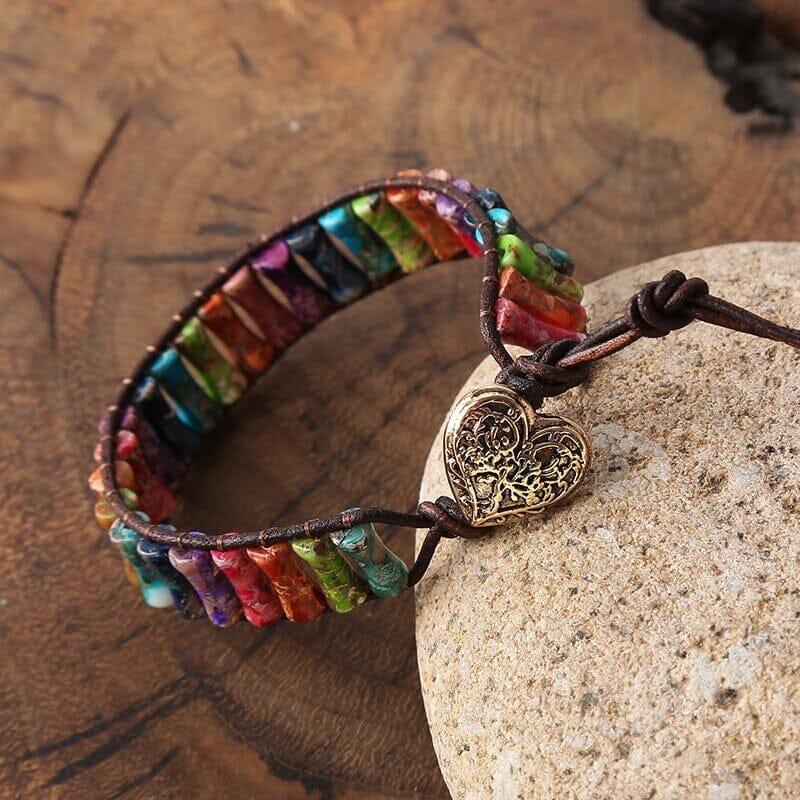 Bracciale "Equilibrio dei Chakra" in Diaspro