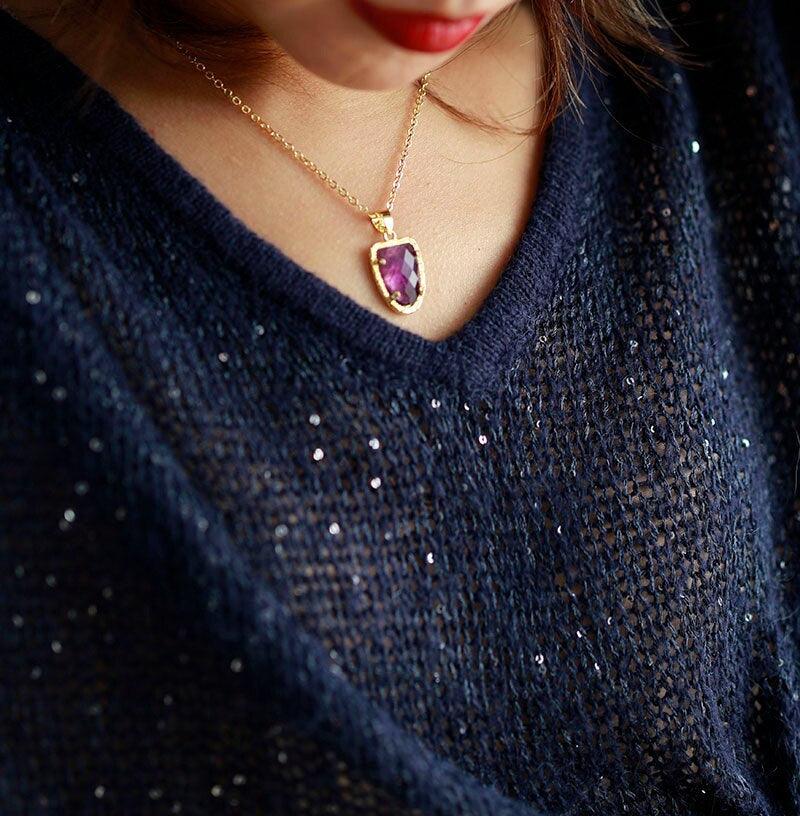 Collana "Incanto dei Minerali" con Quarzo, Ametista e Occhio di Tigre