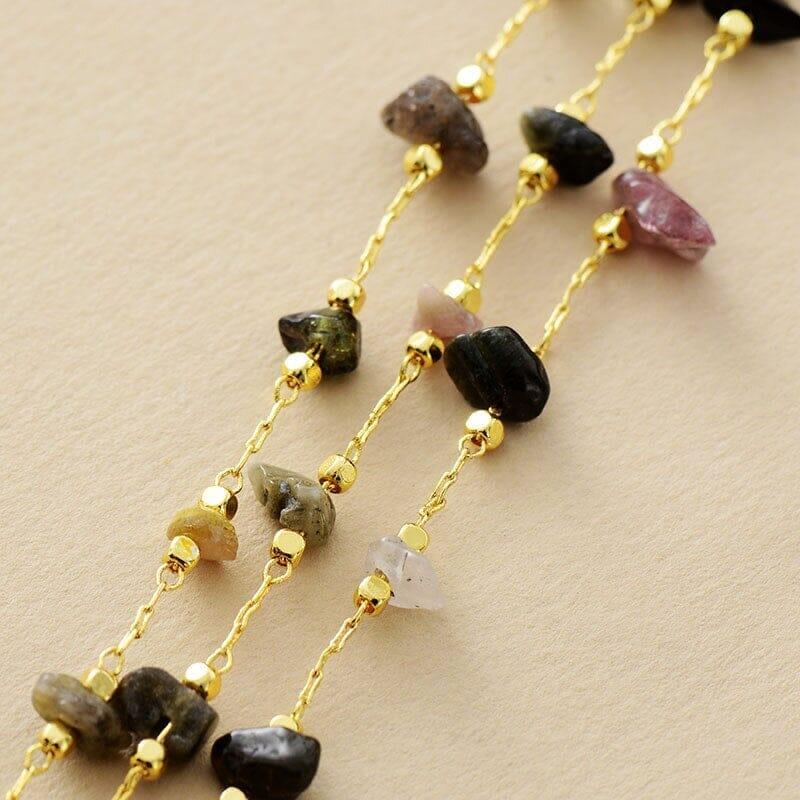 Bracciale "Splendore Eterno" in Oro Stratificato con Pietre Naturali