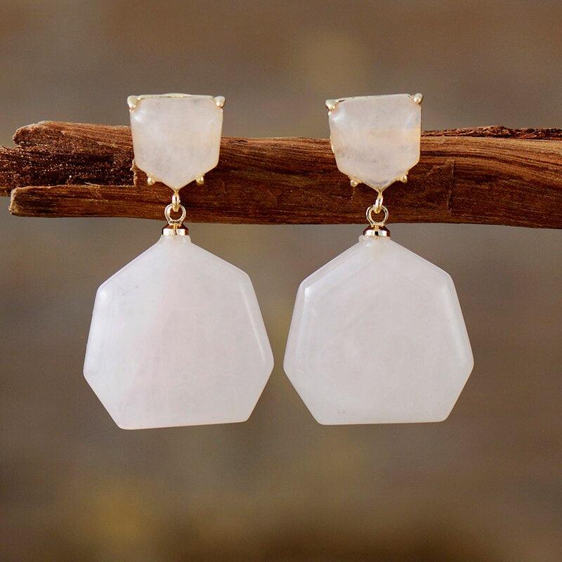 Orecchini "Sovrana Eleganza" in Rodonite e Quarzo Rosa