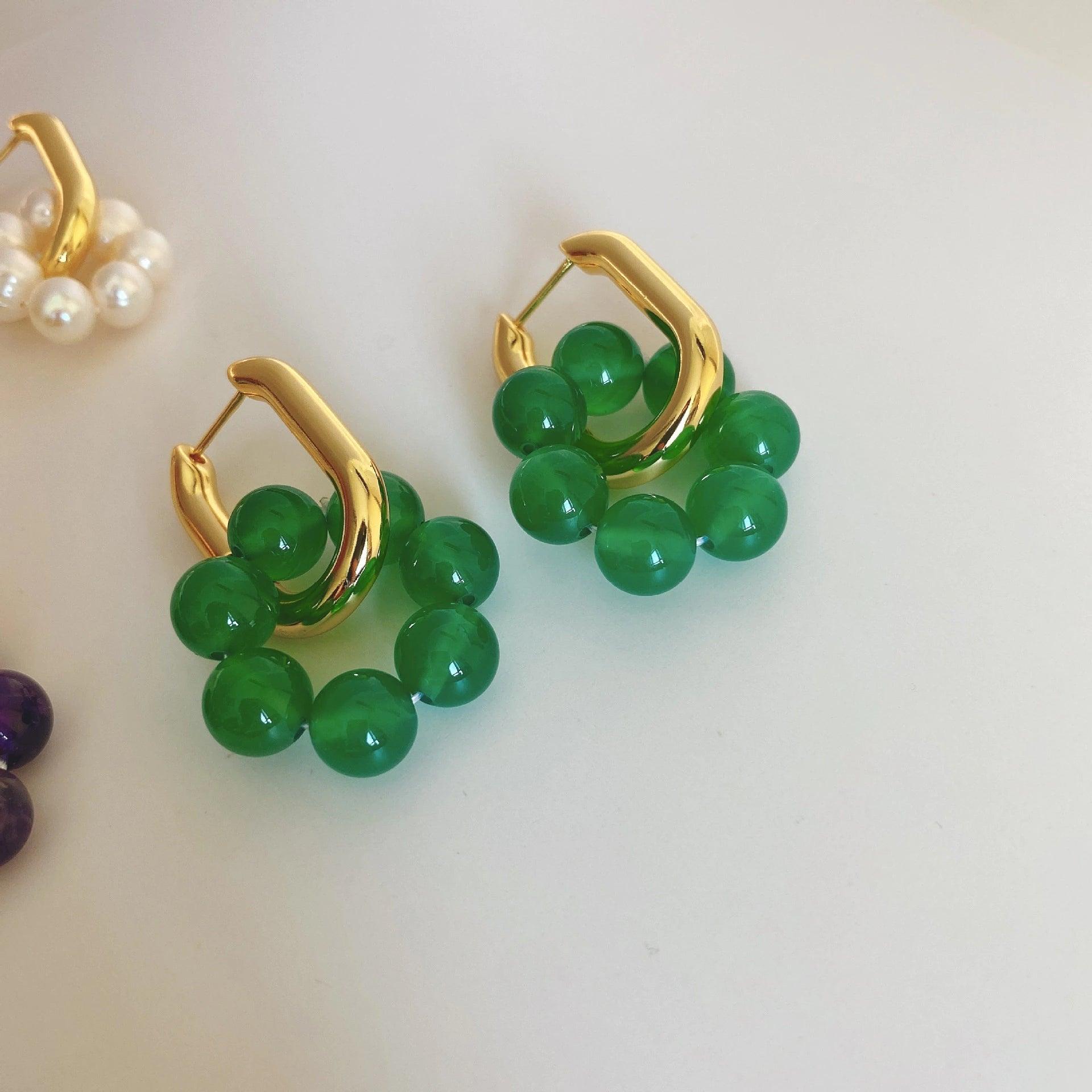 Orecchini "Essenza di Luce" con Perla, Ametista, Calcedonio e Lapislazzuli