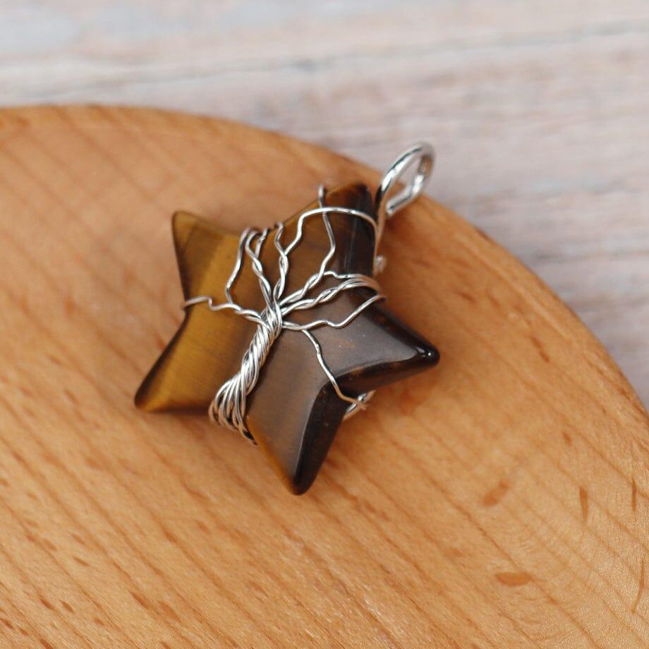 Ciondolo Albero della Vita in Pietra Naturale “Bagliore Cosmico”