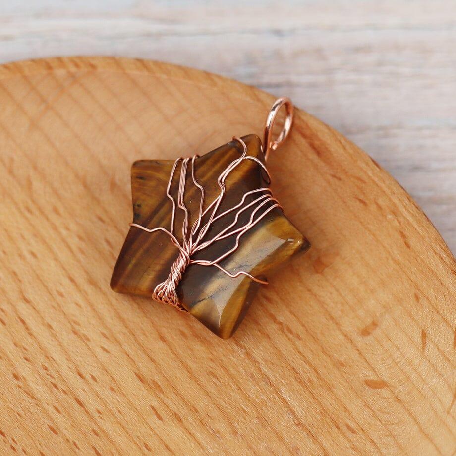 Ciondolo Albero della Vita in Pietra Naturale “Bagliore Cosmico”