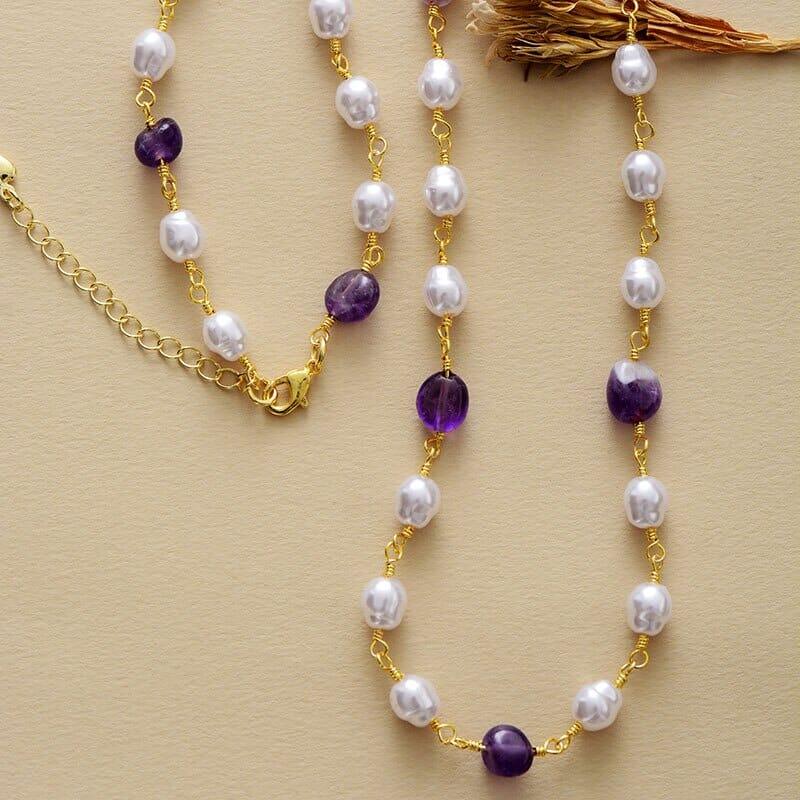 Collana "Incanto Mistico" con Ametiste e Perle