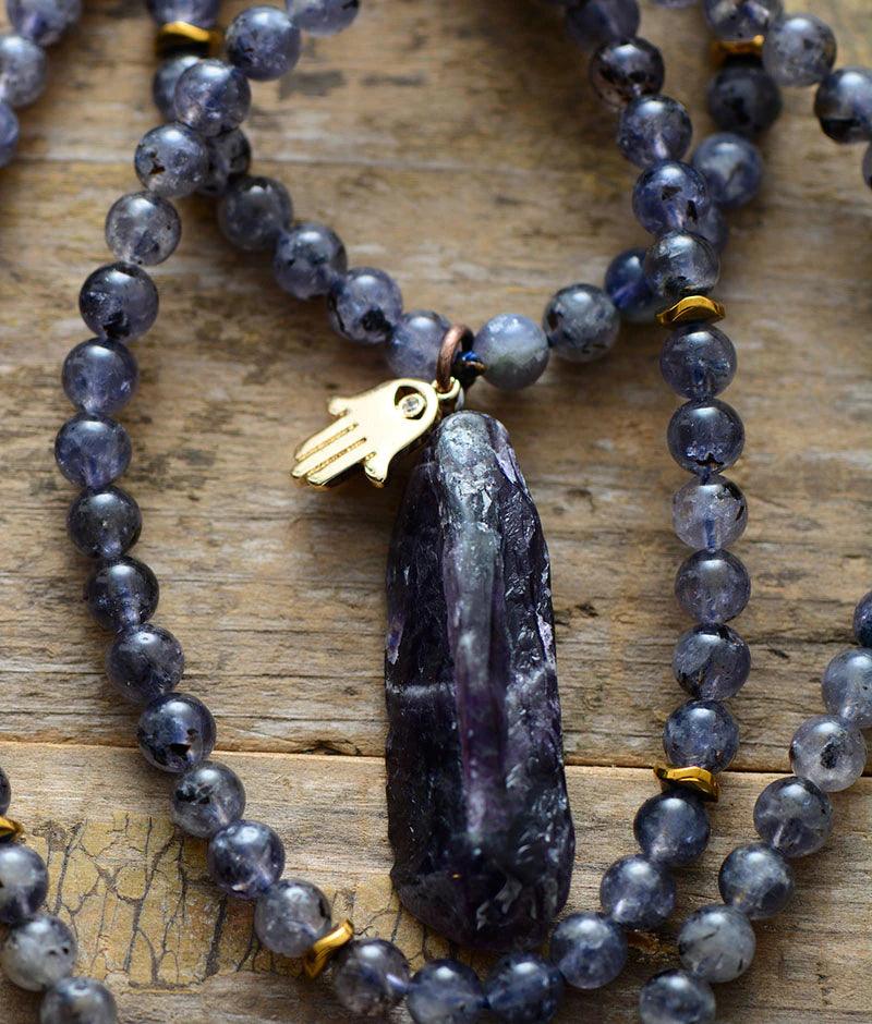Collana Mala "Guida Intuitiva e Armonia" con Cordierite