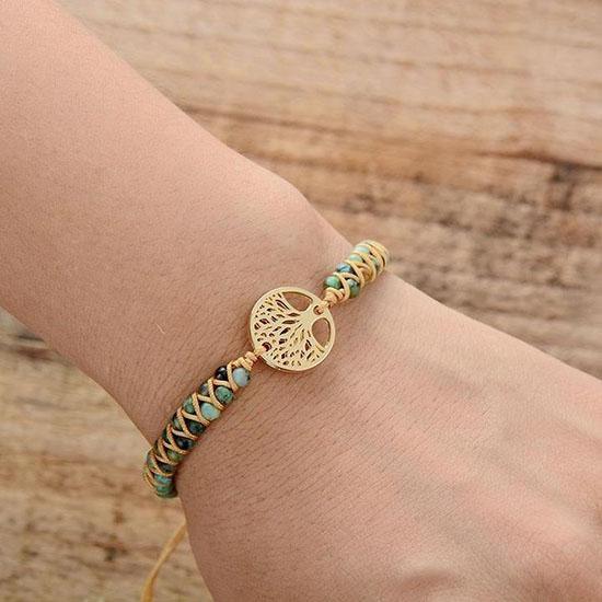 Bracciale Africano con Albero della Vita in Diaspro “Radici di Forza”