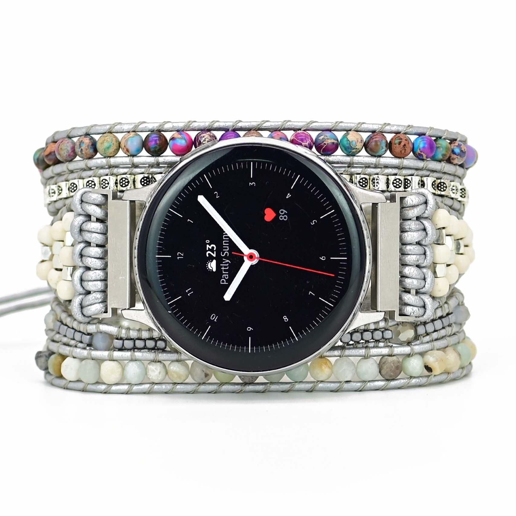 Cinturino "Sovrana d’Argento" con Diaspro e Amazzonite