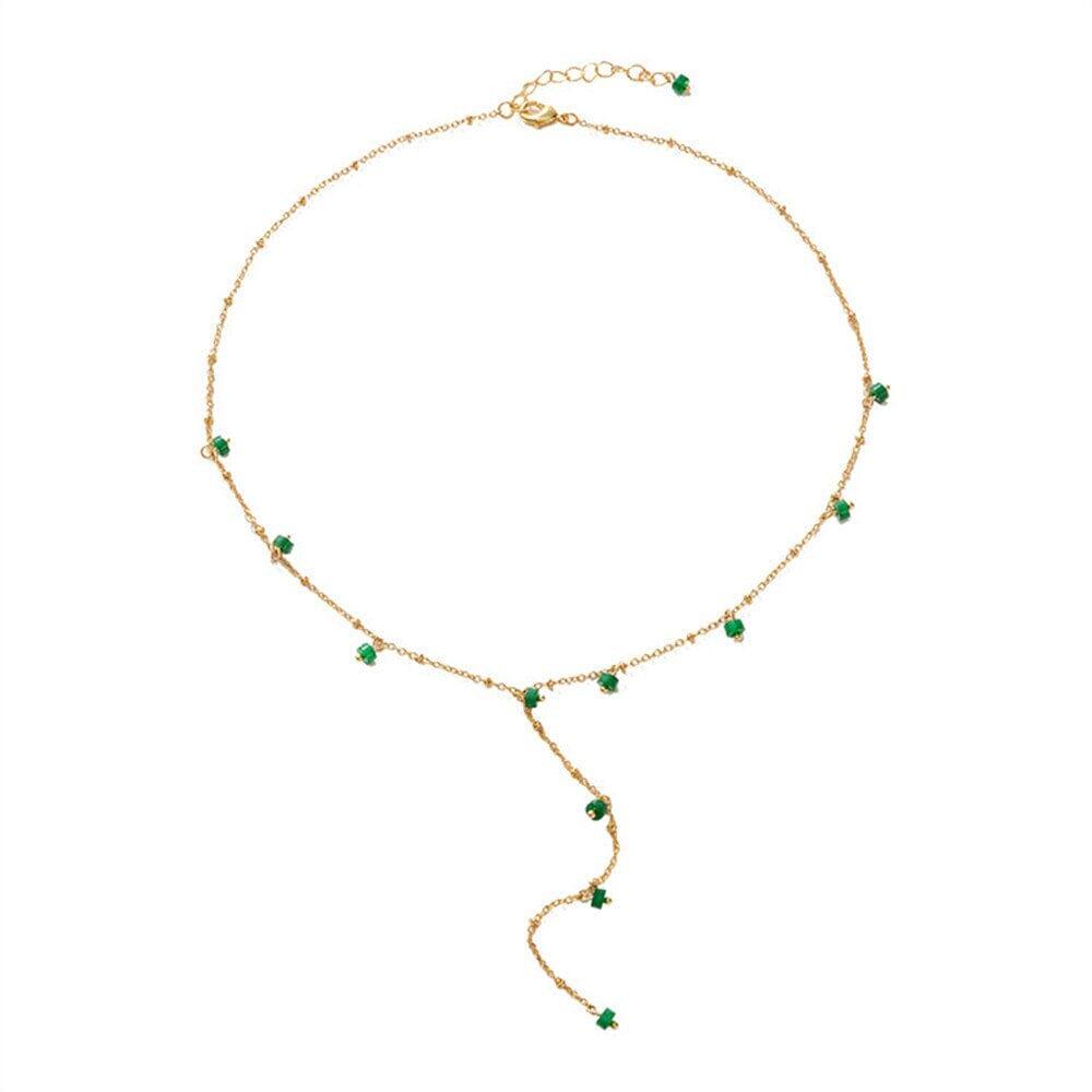 Collana "Goccia di Prosperità" in Giada Verde Scintillante