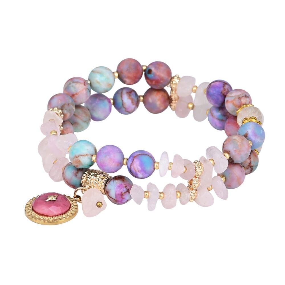 Bracciale “Incantesimo d'Amore” in Quarzo Rosa e Rodocrosite