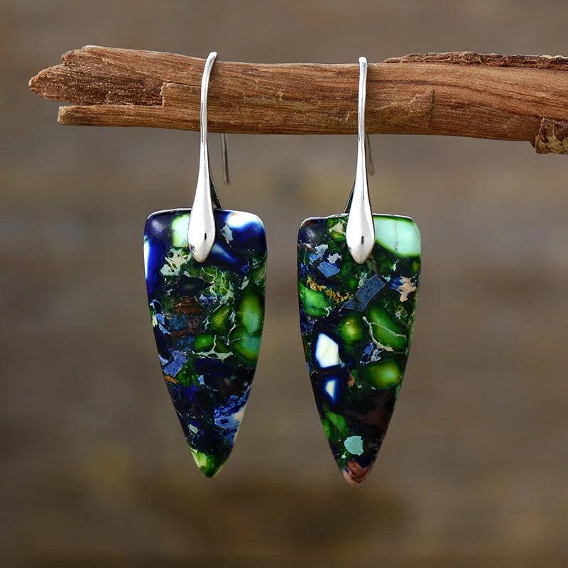 Orecchini a Cascata in Diaspro "Mistero Luminoso"