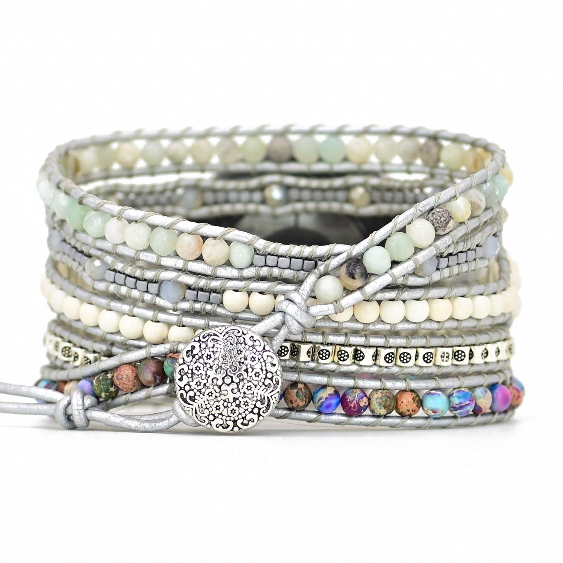 Cinturino "Sovrana d’Argento" con Diaspro e Amazzonite