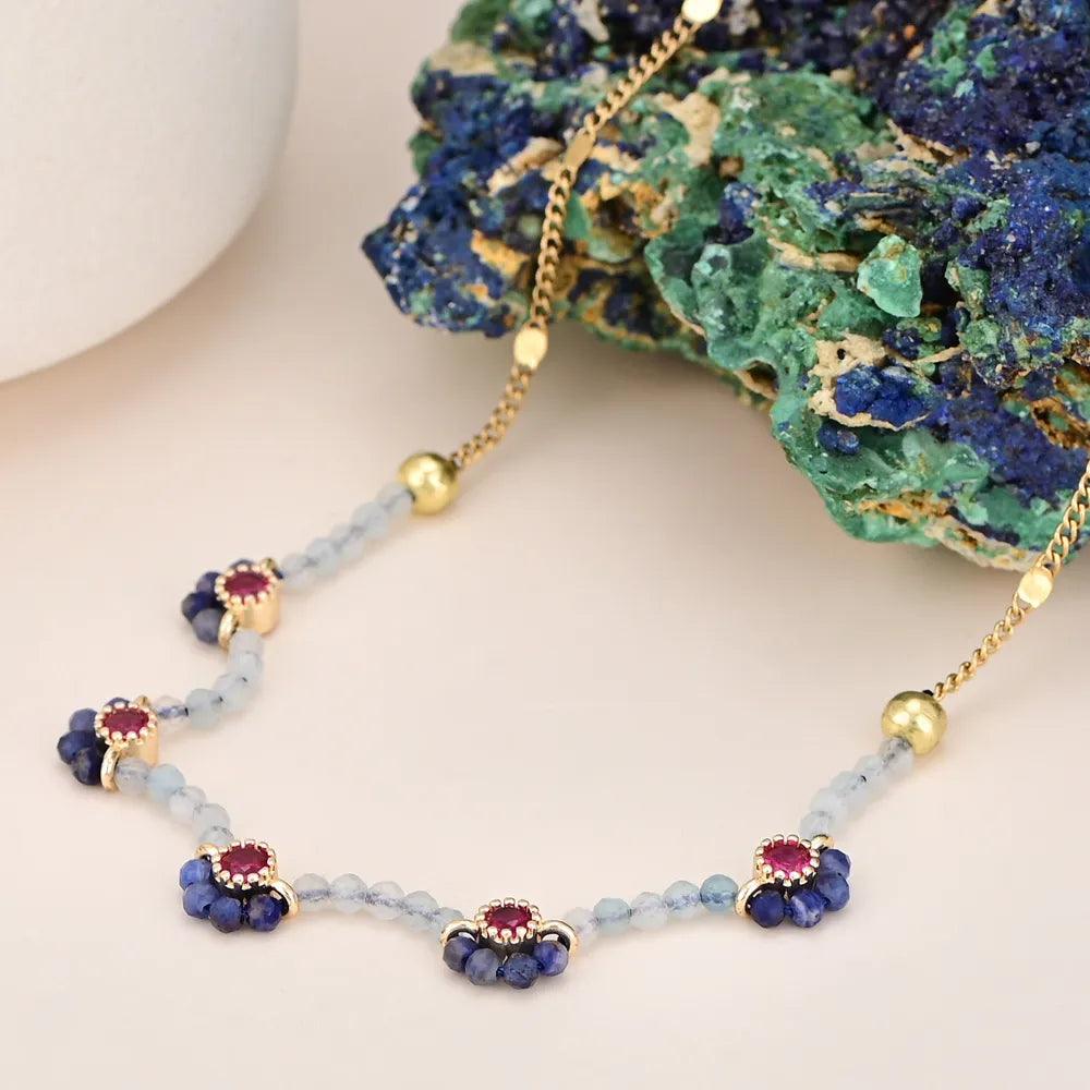 Collana di Opale e Sodalite “Fiore Celeste”