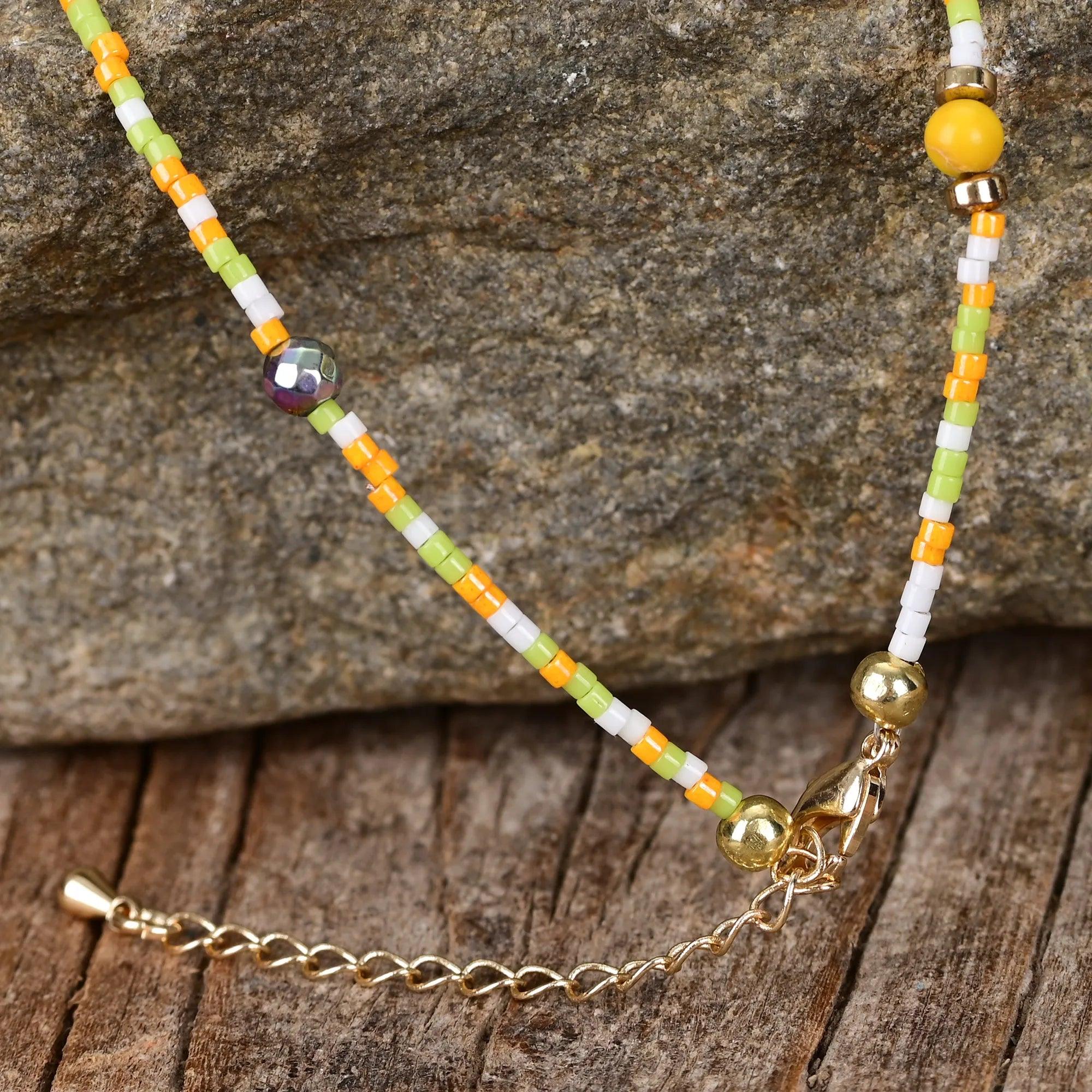 Collana in Agata e Diaspro “Tramonto Armonioso”