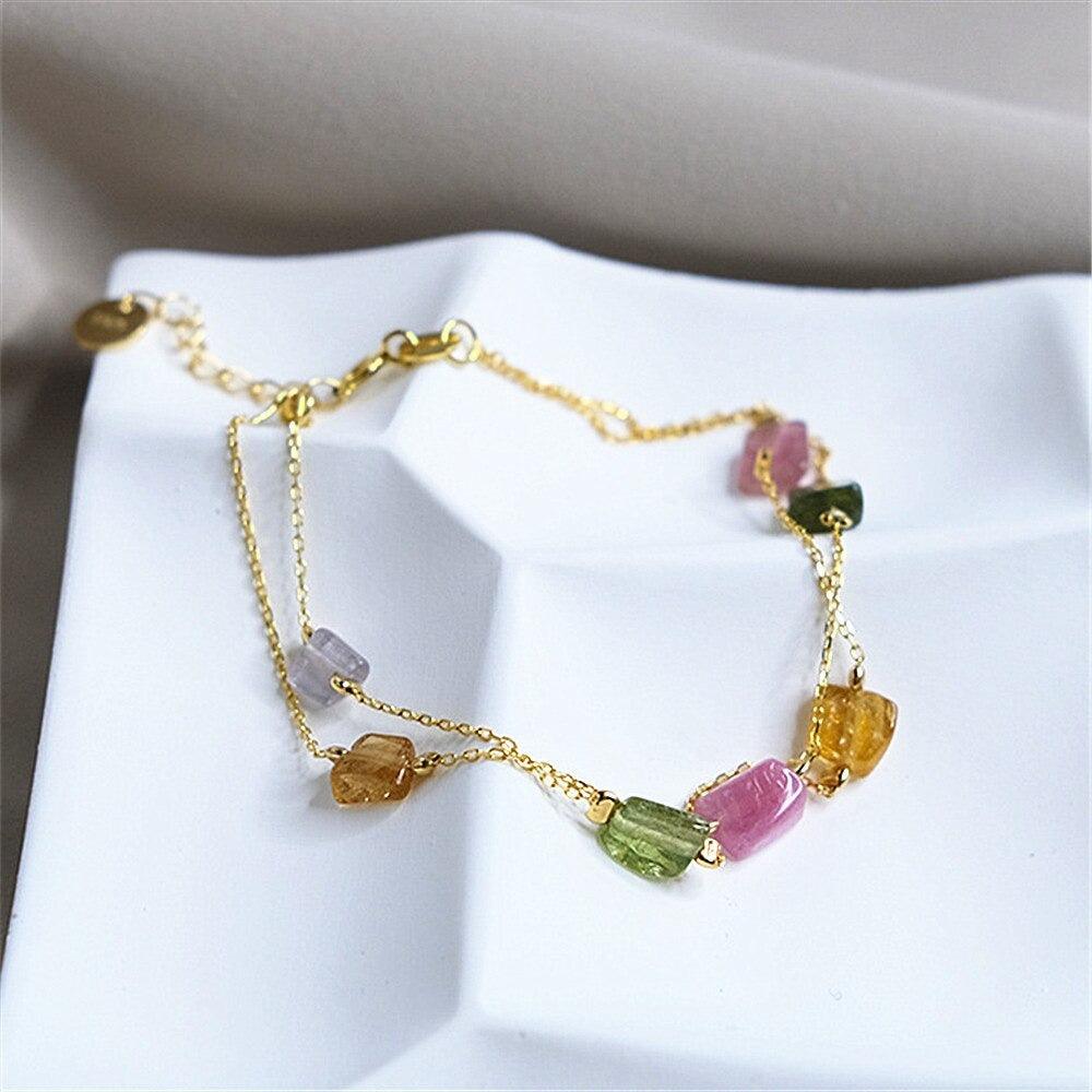 Braccialetto "Gentilezza e Energia" in Argento e Oro con Tormalina
