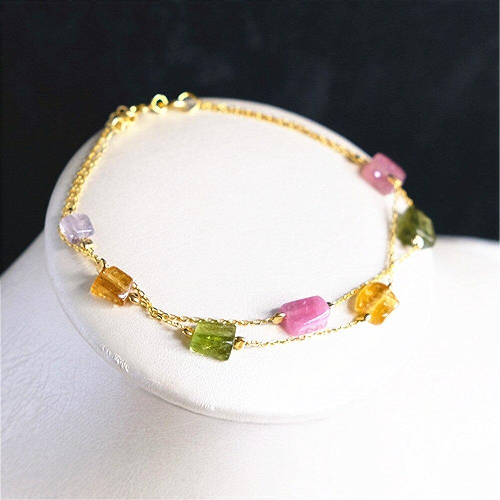 Braccialetto "Gentilezza e Energia" in Argento e Oro con Tormalina