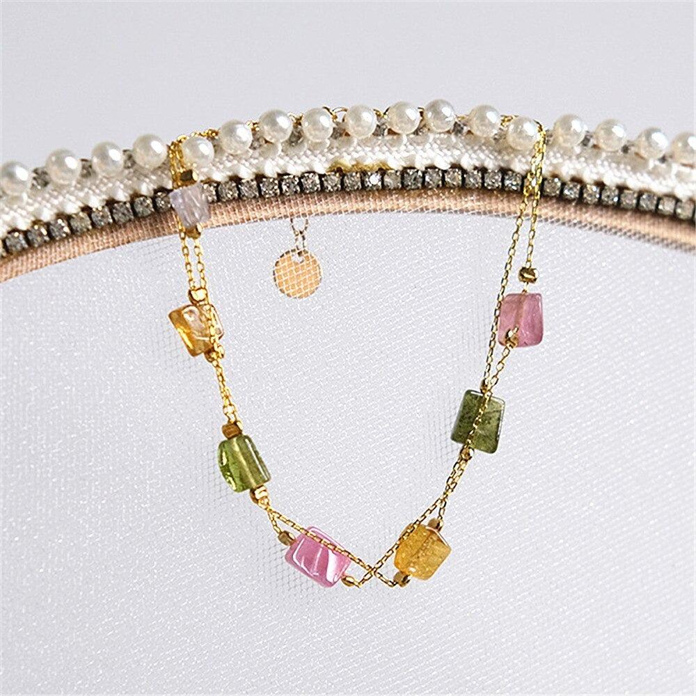 Braccialetto "Gentilezza e Energia" in Argento e Oro con Tormalina