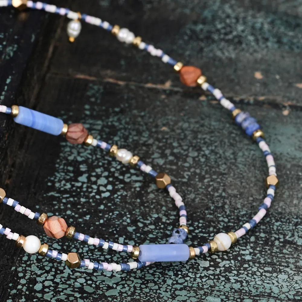 Collana in Agata Sesamo ed Ematite “Serenità delle Risorse”