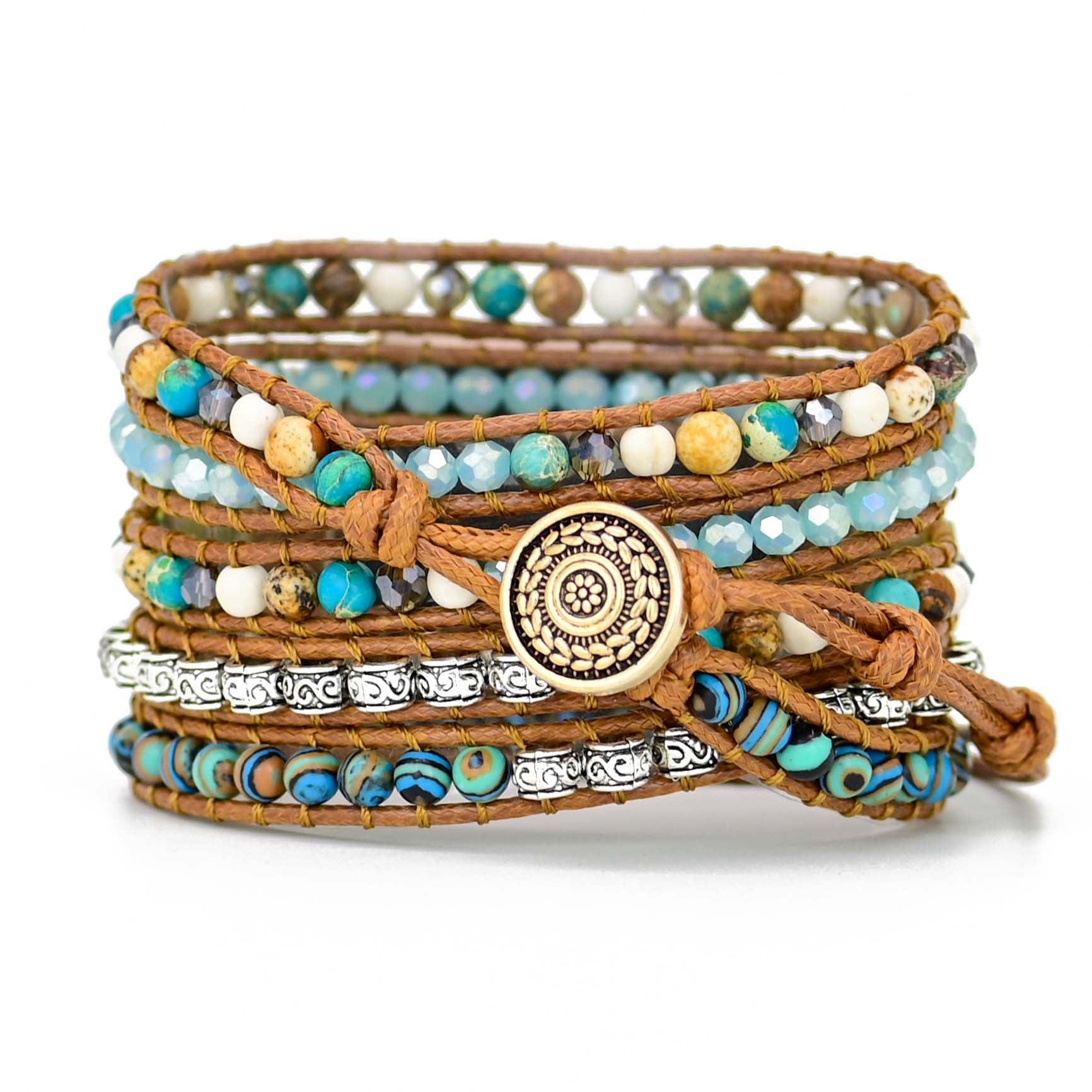 Cinturino per Apple Watch "Onde Marine" con Pietre Naturali