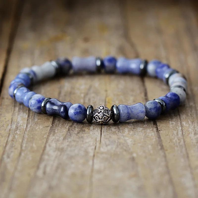 Bracciale in Bronzite e Avventurina Blu “Cammino del Guerriero”